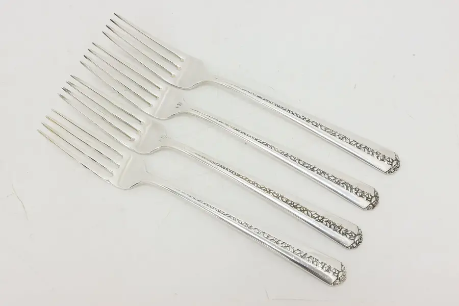 Photo of Set of 4 Towle Rambler Rose Sterling Silver Dinner Forks