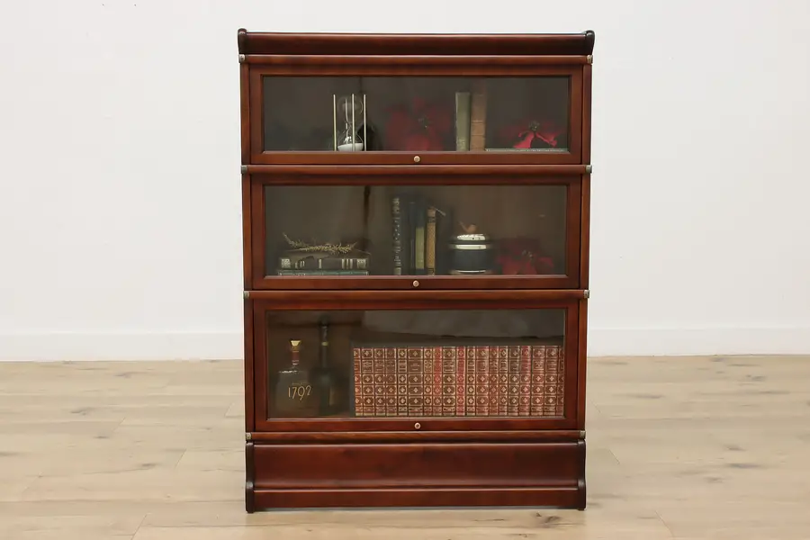 Photo of Globe Wernicke Antique 3 Stack Lawyer Office Birch Bookcase