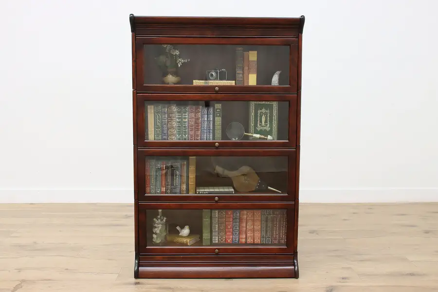 Photo of Arts & Crafts Antique Lawyer 4 Stack Office Bookcase, GRM