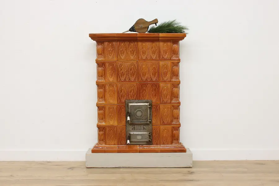 Photo of Romanian Antique Architectural Salvage Tile Stove Surround