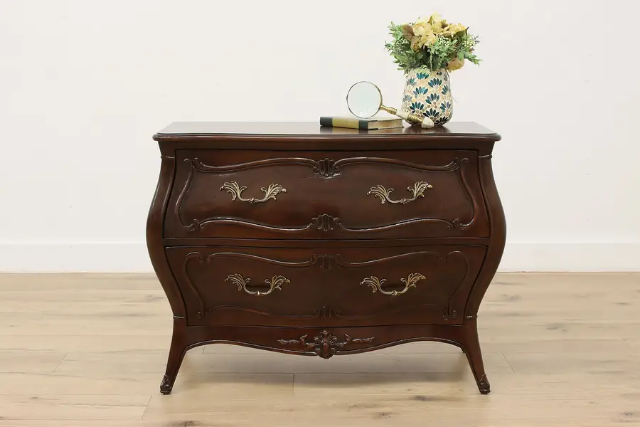 Photo of Country French Vintage Bombe Cherry Chest Henredon