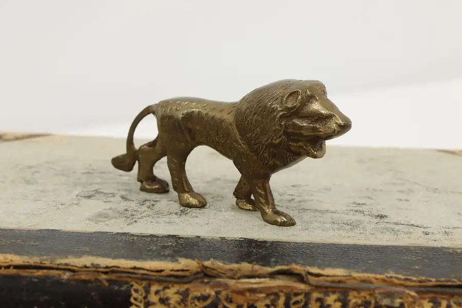 Photo of Brass Vintage Roaring Lion Sculpture