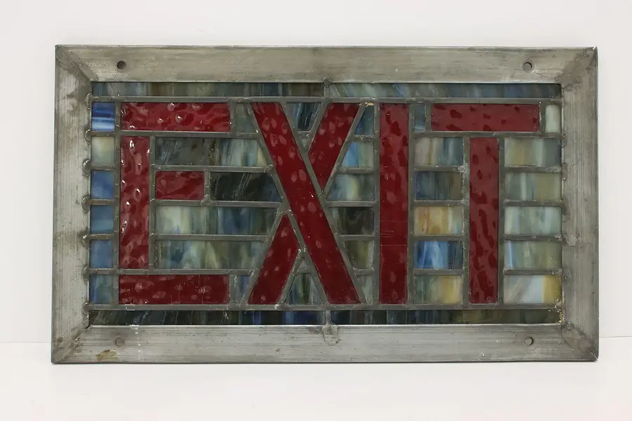 Photo of Craftsman Antique Salvage Stained Glass Exit Sign