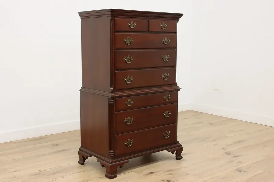 Photo of Georgian Design Vintage Mahogany Tall Chest or Dresser