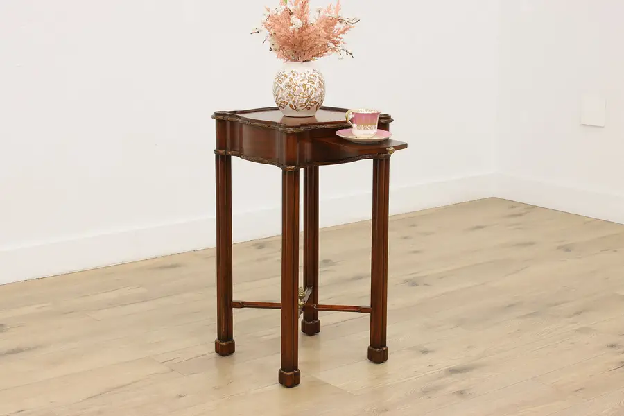 Photo of Georgian Vintage Mahogany Chairside Table Maitland Smith