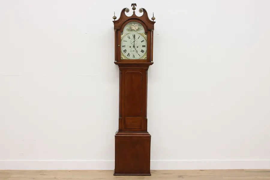Photo of Georgian Antique Scot 1820s Oak Grandfather Tall Case Clock