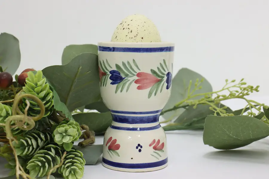 Photo of French Vintage Hand Painted Quimper Egg Cup