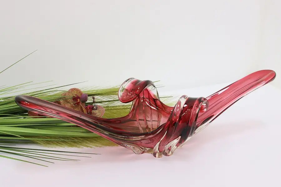 Photo of Murano Italian Midcentury Modern Glass Sculpture Center Bowl