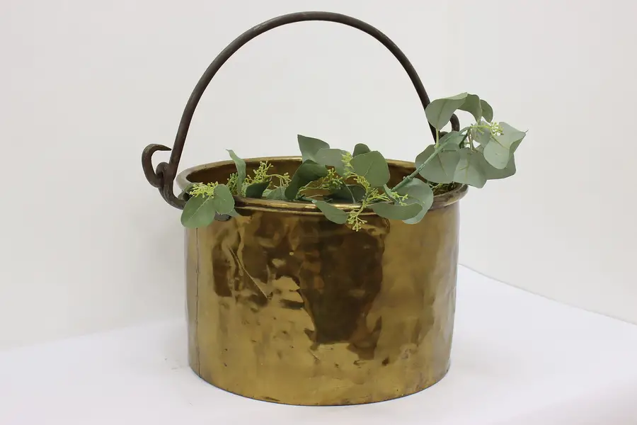 Photo of Farmhouse Antique Brass & Iron Candy Kettle or Cauldron
