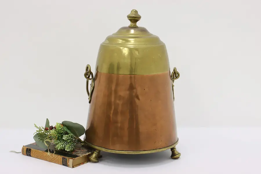 Photo of Farmhouse Antique Copper & Brass Kettle or Pot