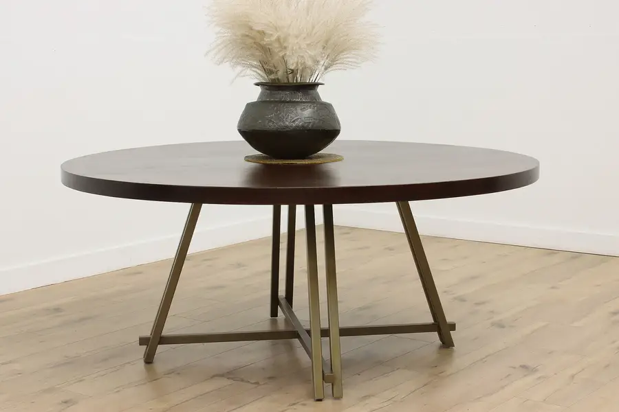 Photo of Industrial Steel & Rosewood 70" Dining or Conference Table