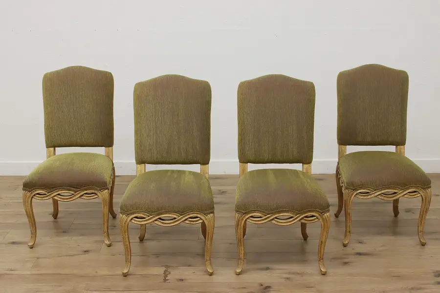 Photo of Set of 4 Country French Vintage Mahogany Dining Chairs