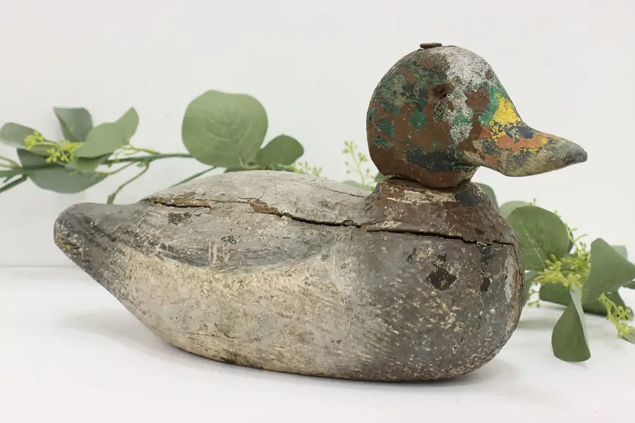 Photo of Farmhouse Antique Painted Mallard Duck Decoy Sculpture