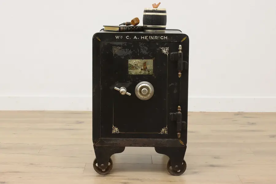 Photo of Victorian Antique Iron Combination Lock Safe, Vulcan