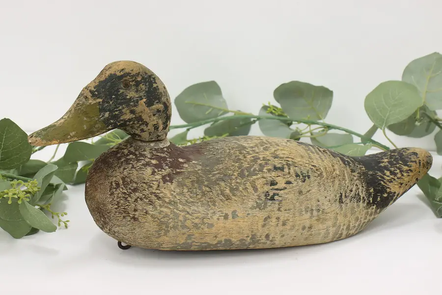 Photo of Farmhouse Antique Carved & Painted Duck Decoy Sculpture