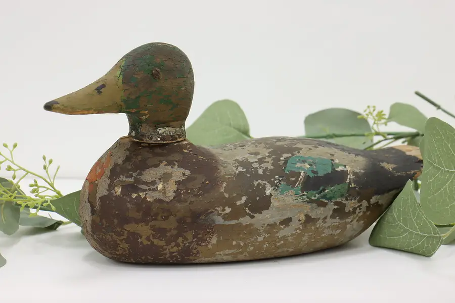 Photo of Farmhouse Antique Painted Duck Decoy Sculpture