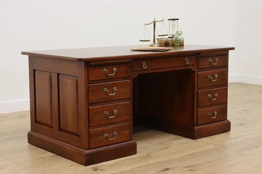 Photo of Sheraton Vintage Cherry Executive Office Desk, Lexington