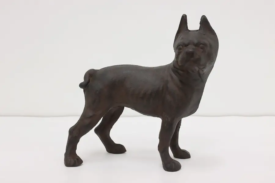 Photo of Farmhouse Antique Iron Boston Terrier Dog Statue Door Stop