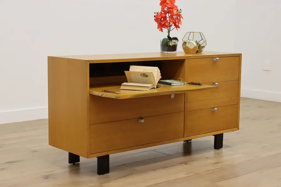 Photo of Midcentury Modern Vintage Oak Dresser or Hall Console Miller