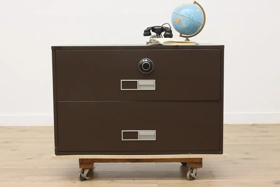 Photo of Traditional Vintage Steel Lateral Office Combination Safe