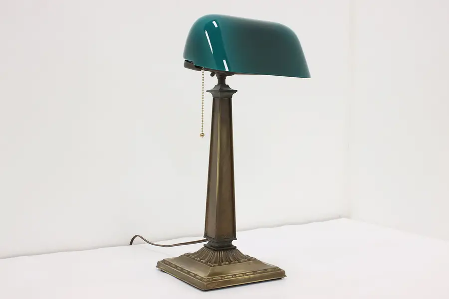 Photo of Emeralite Antique Brass Office or Library Desk Lamp McFadden