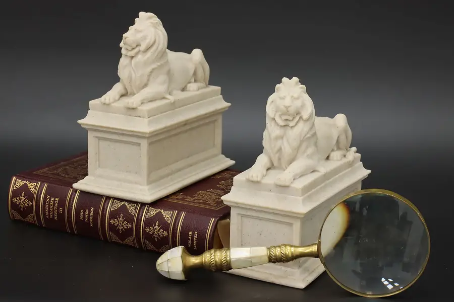 Photo of Pair of NY City Library Lion Sculptures or Bookends