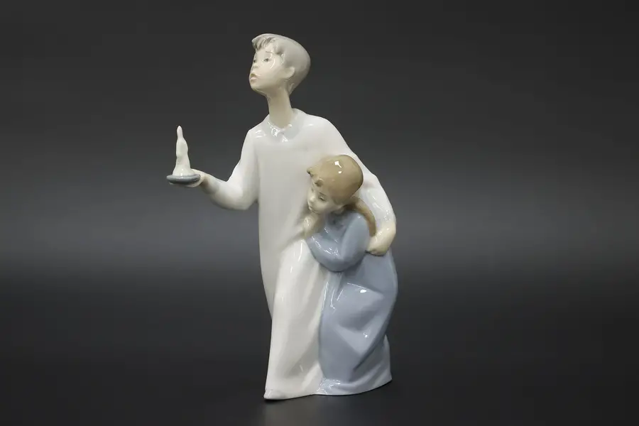 Photo of Spanish Vintage Porcelain Brother & Sister Sculpture, Lladro