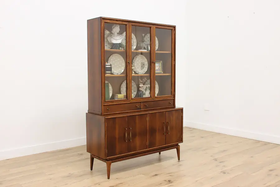Photo of Midcentury Modern Vintage Walnut China or Bar Cabinet Keller
