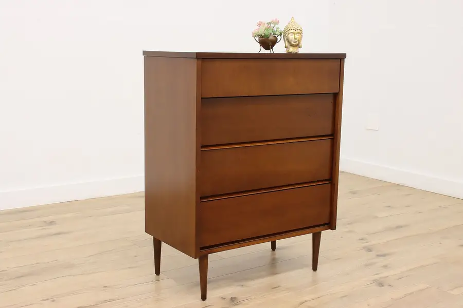 Photo of Midcentury Modern Vintage Walnut Tall Dresser or Chest, Ward