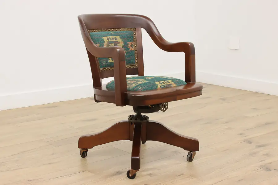 Photo of Traditional Antique Mahogany Swivel Desk Chair, Milwaukee