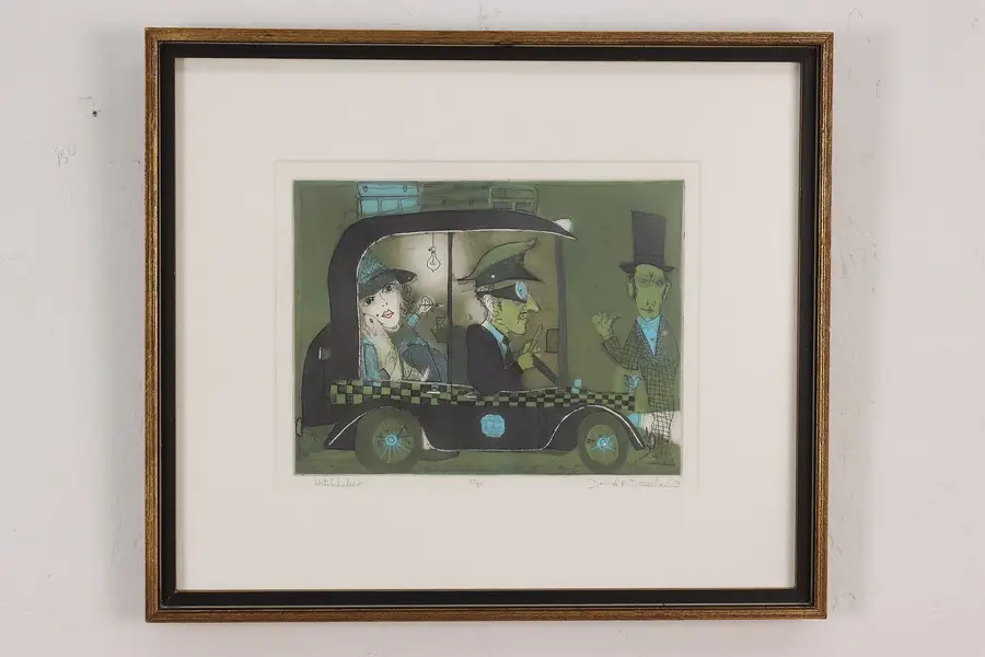 Photo of Hitchhiker Vintage Aquatint Numbered Print, Driesbach 20.5"