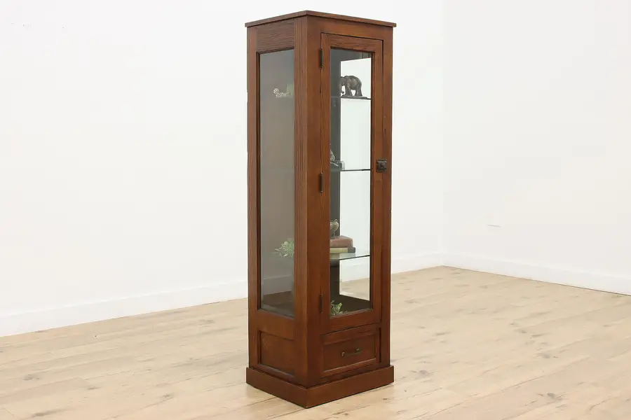 Photo of Arts & Crafts Mission Oak Antique Display or Gun Cabinet