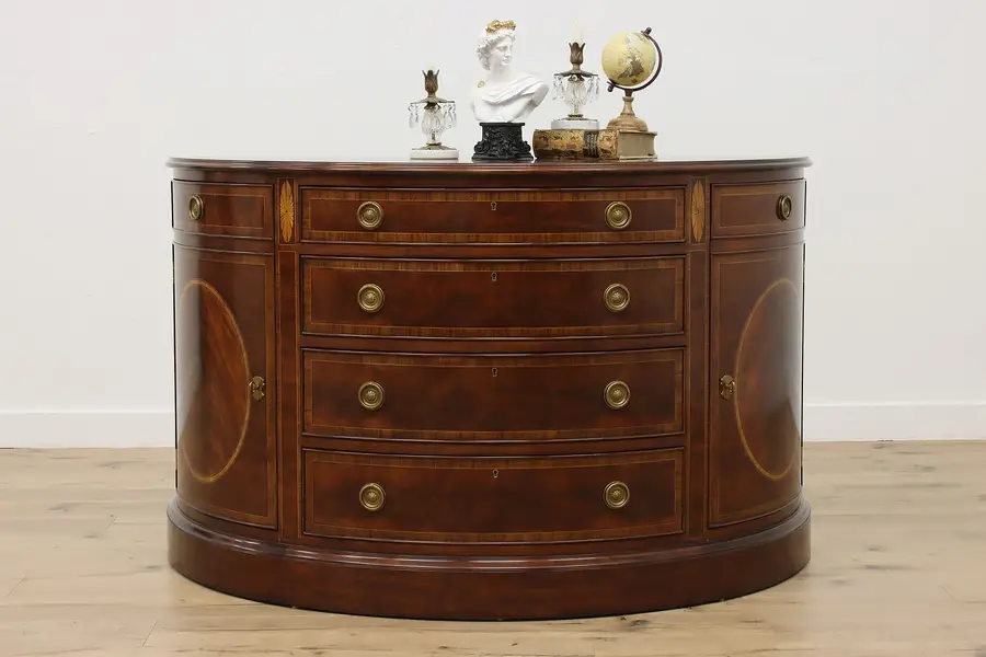 Photo of Henredon Georgian Design Mahogany Demilune Buffet Console