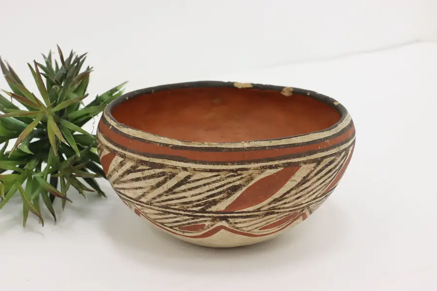 Photo of Native American Santa Domingo Pueblo Handmade Pottery Bowl