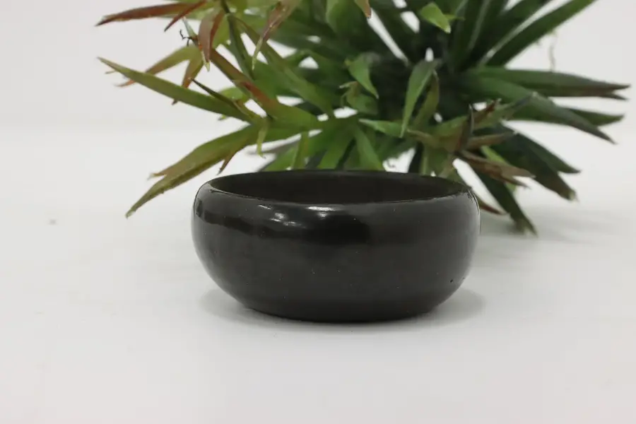 Photo of Native American Small Vintage Blackware Pottery Bowl, Rize