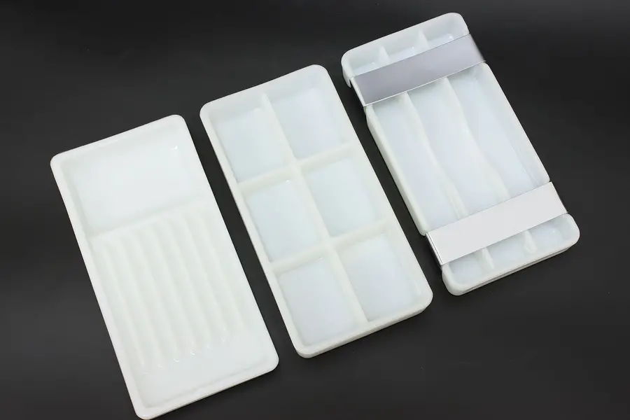Photo of Set of 3 Antique Milk Glass Dental Artist Trays, Two Rivers