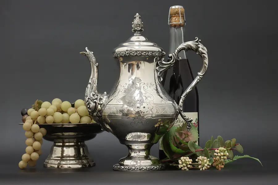 Photo of Victorian Antique Silverplate Tea or Coffee Pot, Meriden