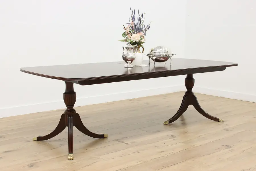 Photo of Georgian Vintage Mahogany 8' Dining Table 2 Leaves Stickley