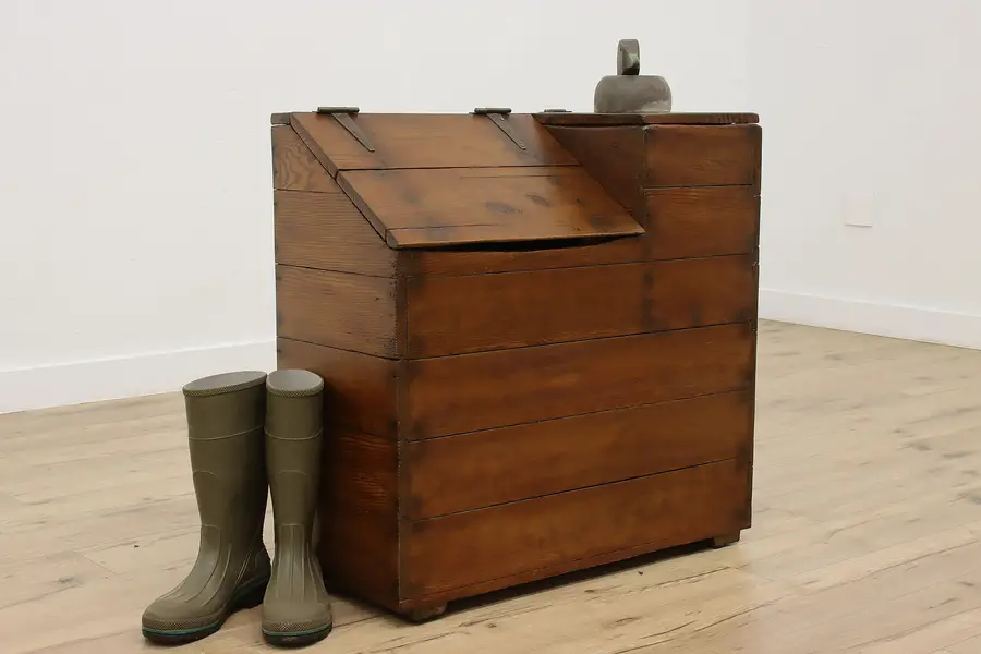 Photo of Farmhouse Antique Pine Fireplace Kindling Wood, Mudroom Box