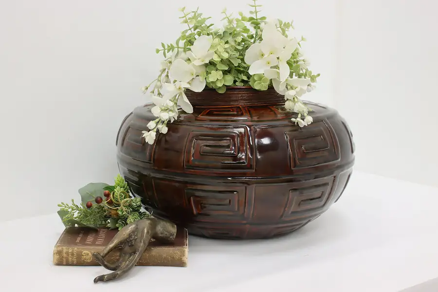 Photo of Glazed Vintage Ceramic Vietnamese Jardiniere Planter or Urn