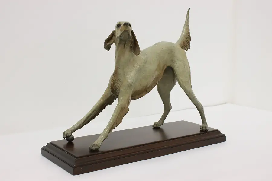Photo of Bronze Irish Setter Dog Statue Vintage Sculpture, Rieke