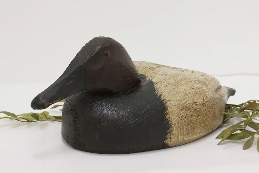 Photo of Farmhouse Antique Painted & Carved Cedar Duck Decoy