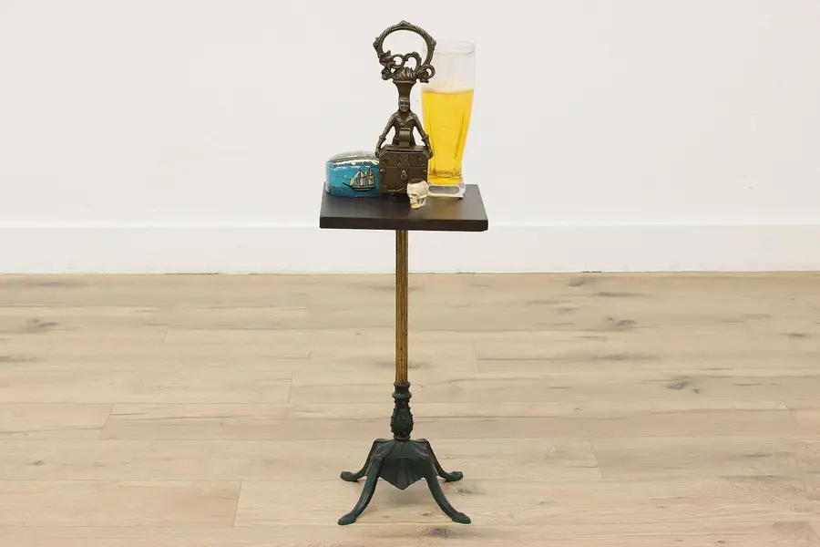 Photo of Pirate Antique Iron & Brass Chairside Smoking Stand, Bloch