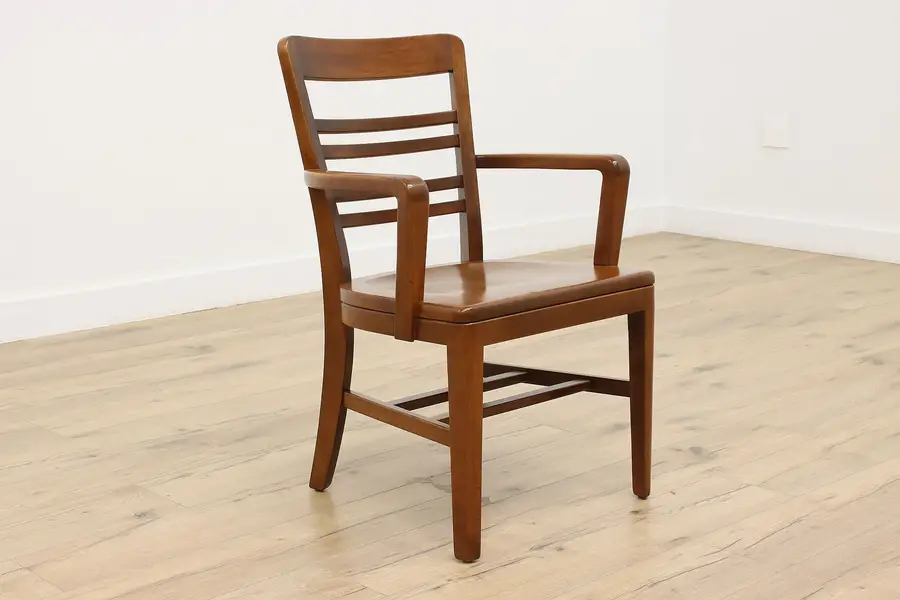 Photo of Midcentury Modern Vintage Walnut Office Desk Chair, Marble