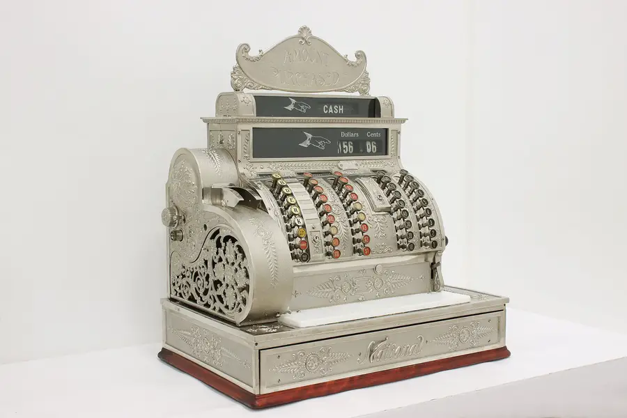 Photo of Victorian Antique Nickel Candy Store Cash Register National
