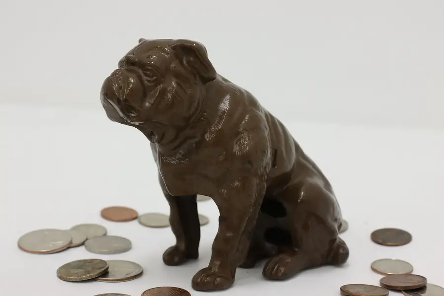 Photo of Farmhouse Antique Cast Iron Bulldog Coin Bank