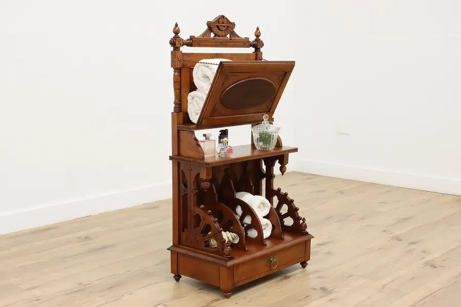 Photo of Victorian Eastlake Antique Music Magazine Bath or Hall Rack