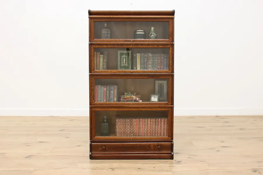 Photo of Arts & Crafts Mission Oak Antique 4 Stack Bookcase, Macey