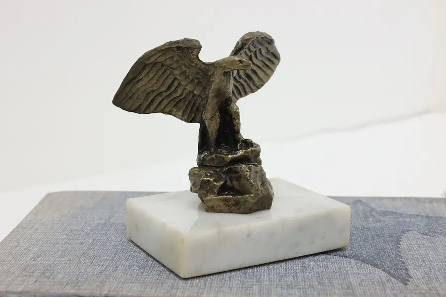 Photo of Majestic Eagle Vintage Bronze Sculpture on Marble, Shoop