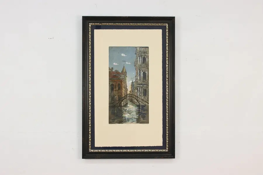 Photo of Ca' Rezzonico Venice Vintage Original Etching, Ockwell 32"